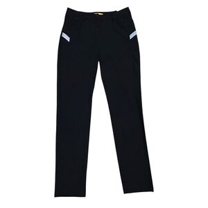 Louis Castel Size 64, US 25 0 Women's Black Pants Zippered Pockets Golf Athletic